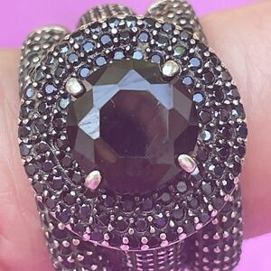 Ladies Black Spinel SS Rings 5
